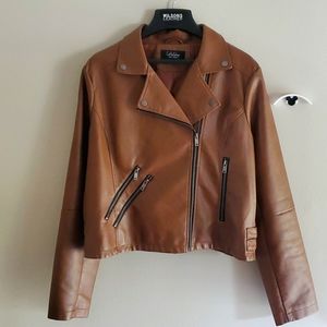 NWOT - Brown Faux Leather jacket